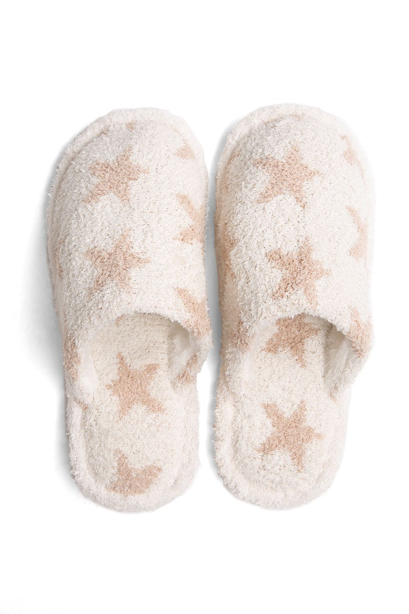 Let's Lounge Luxury Soft Star Pattern Slippers