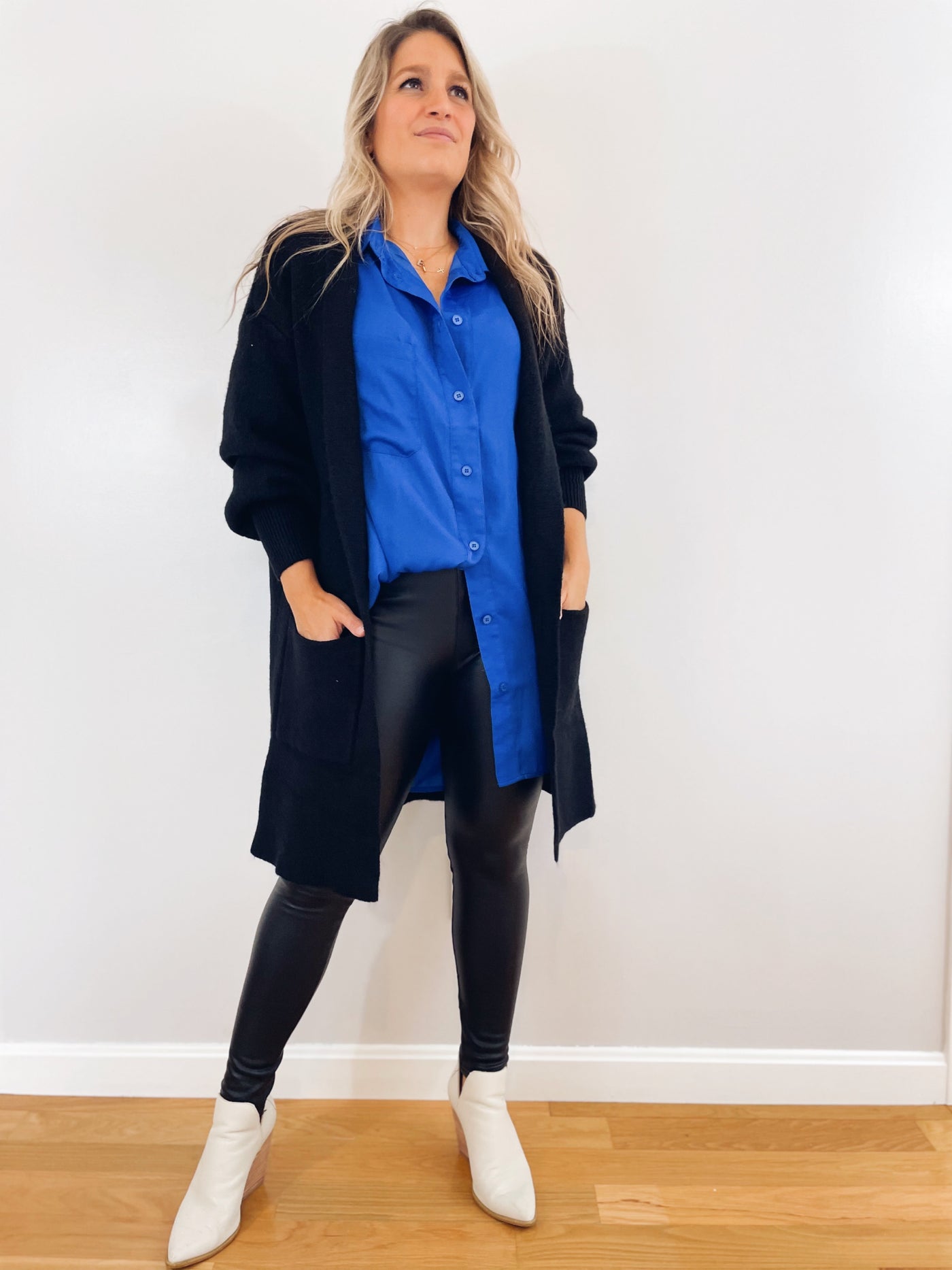 Bold Moves Cobalt Blue Button Down Tunic Top