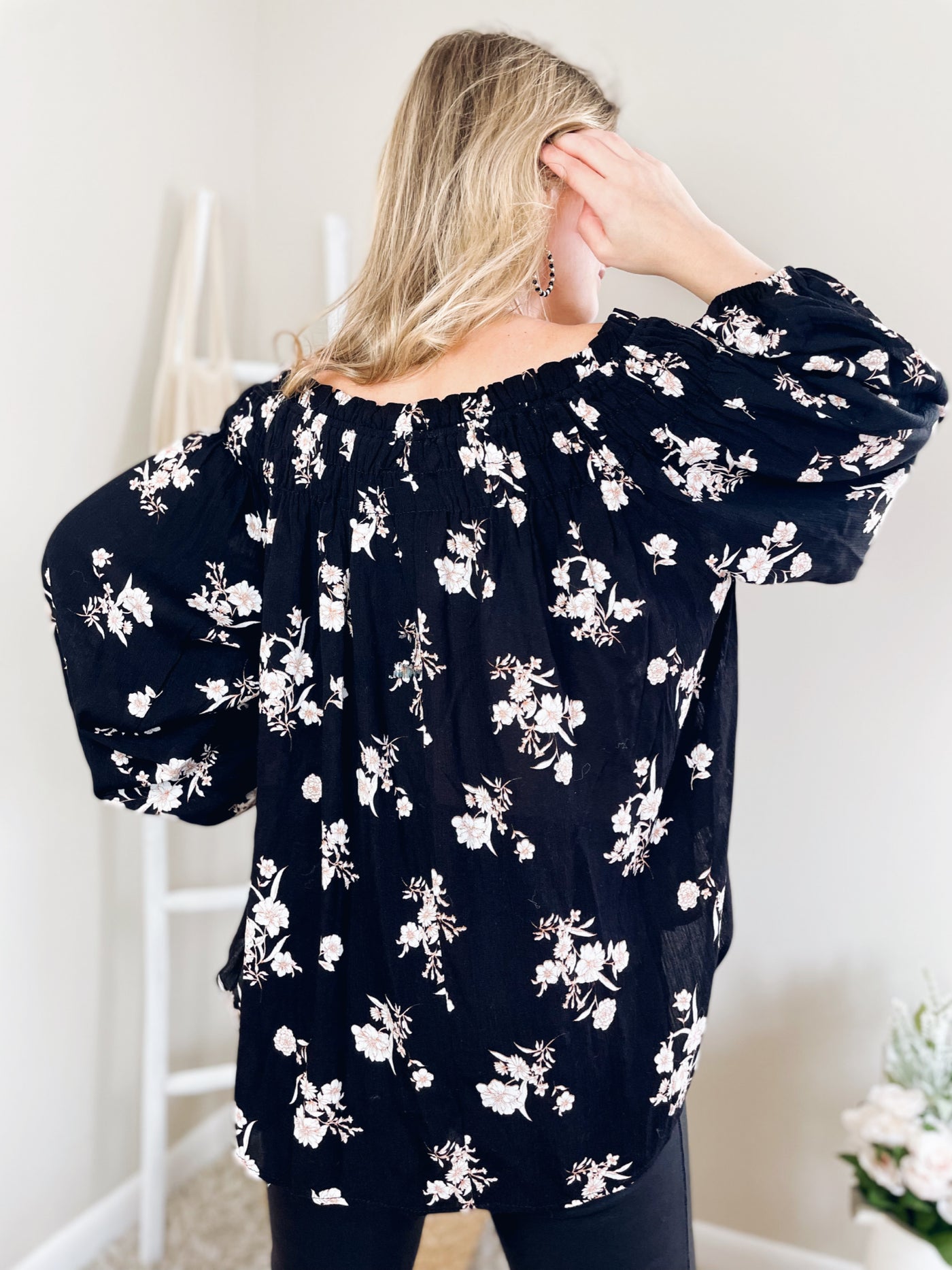 Go with the Flow Floral Off the Shoulder Top