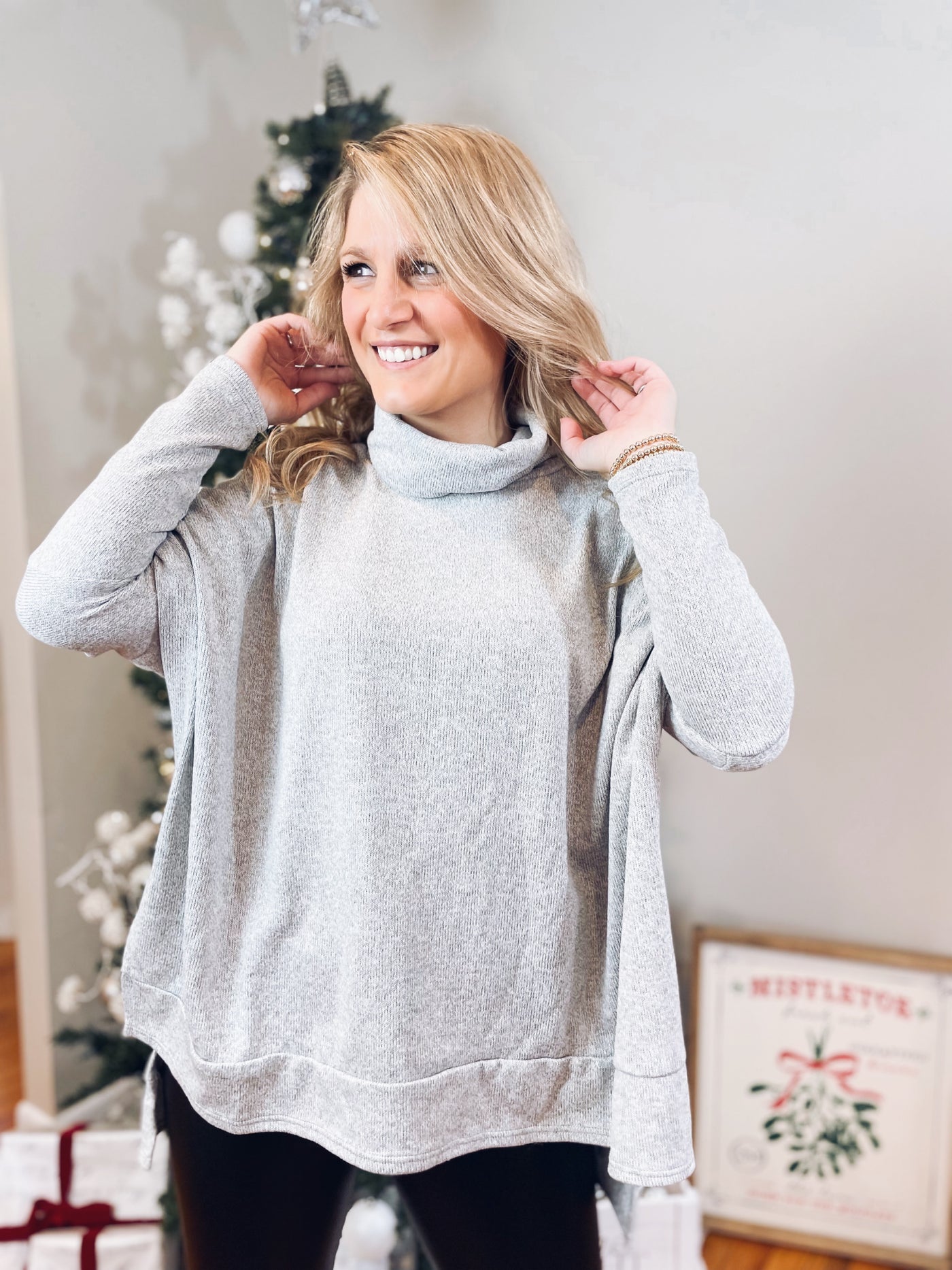 Go with the Flow Oversized Cowl Neck Knit Sweater