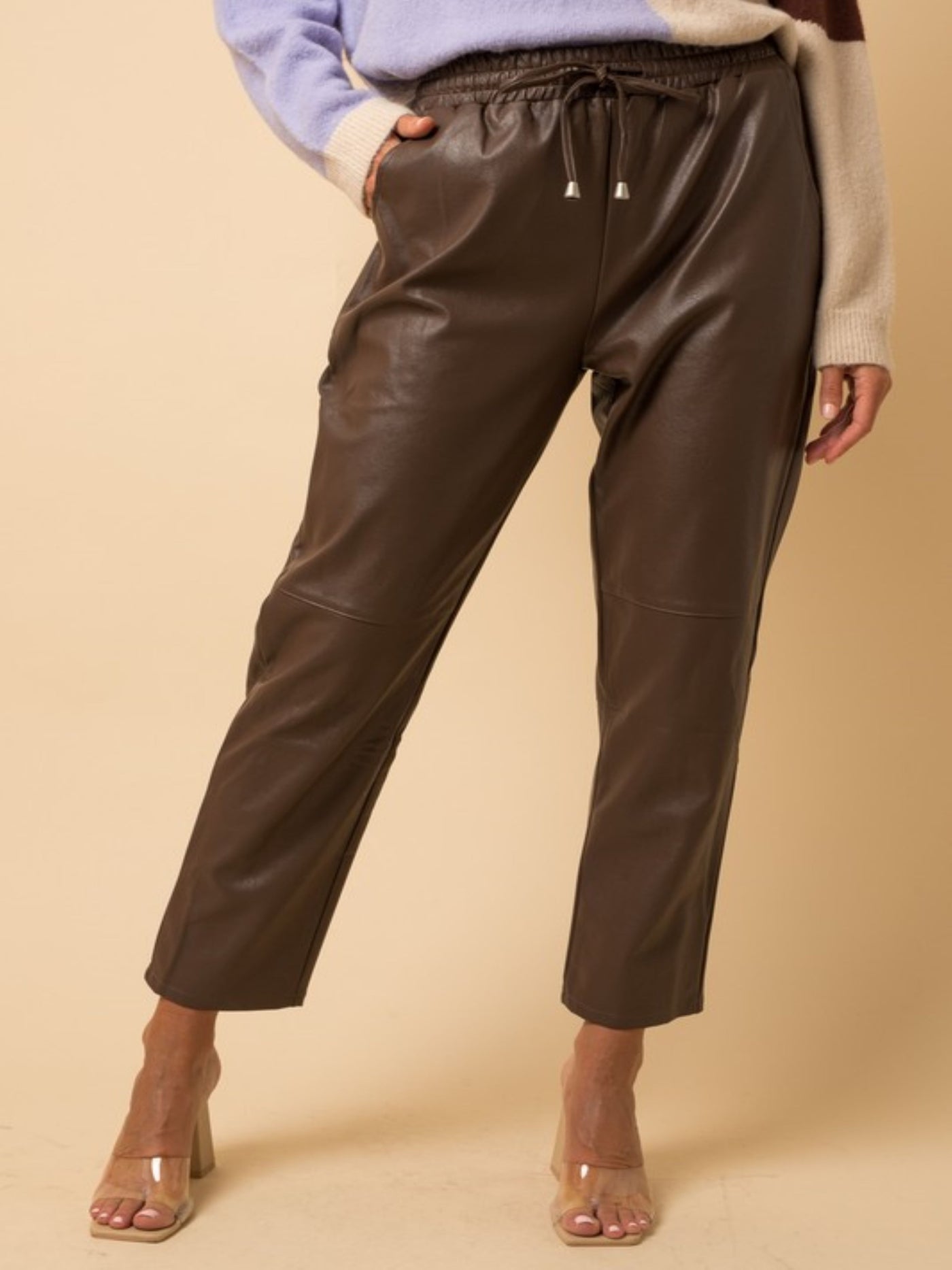 Next Level Faux Leather Chocolate Pants