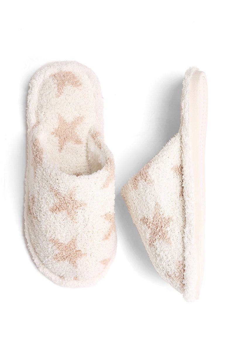 Let's Lounge Luxury Soft Star Pattern Slippers